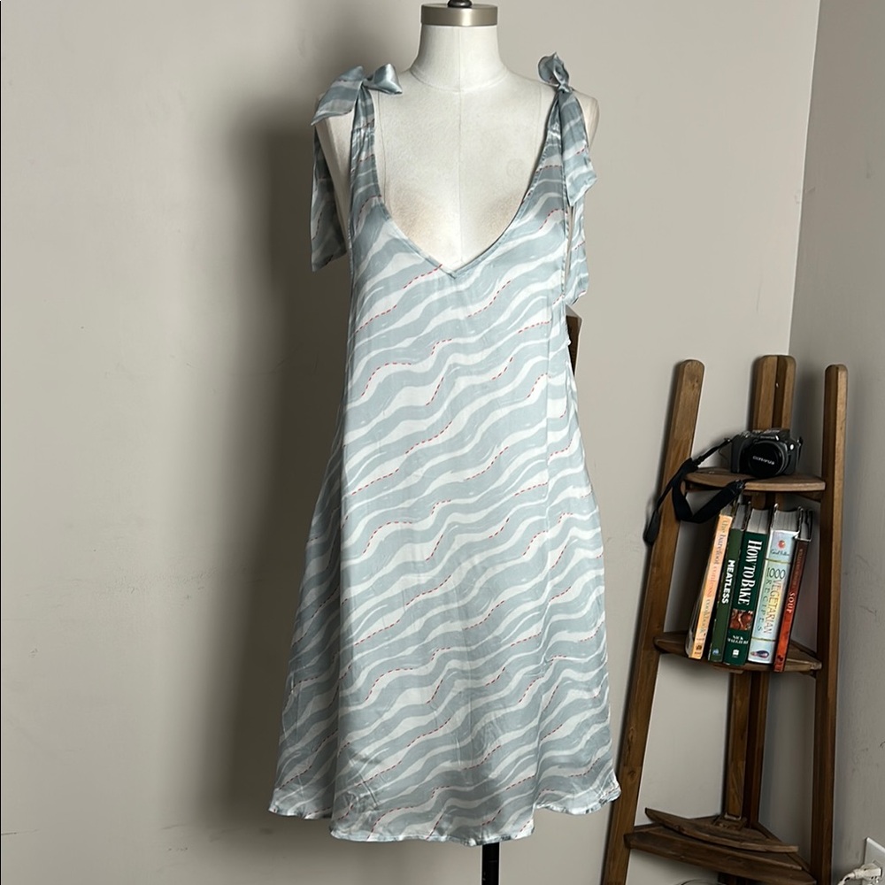 Reistor Tied to Travel Dress size XS - S Striped Sleeveless Dress 100% bemberg